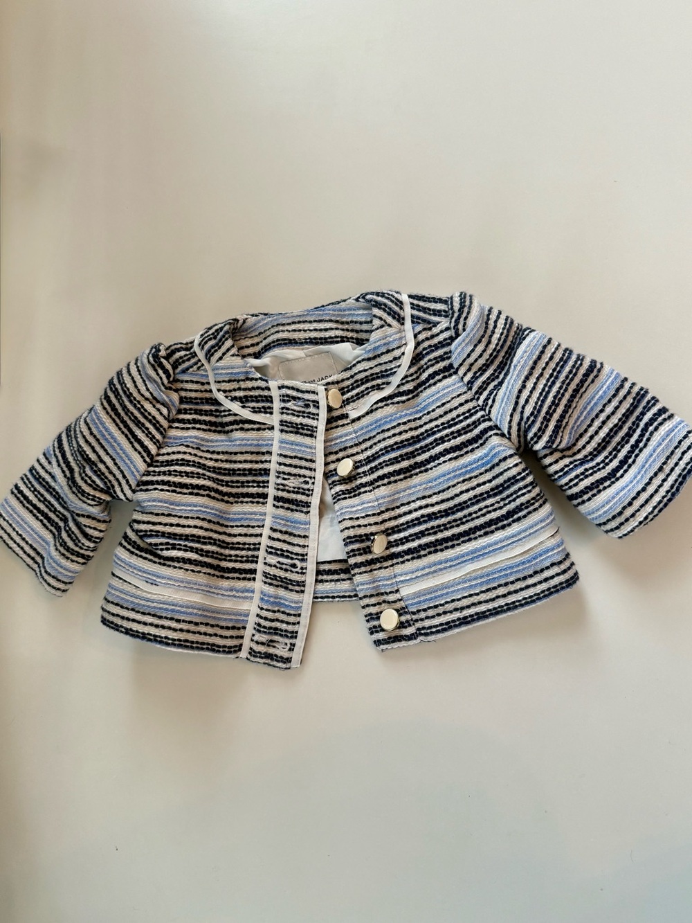 Janie and Jack Blue, Navy & White Striped Girls Jacket